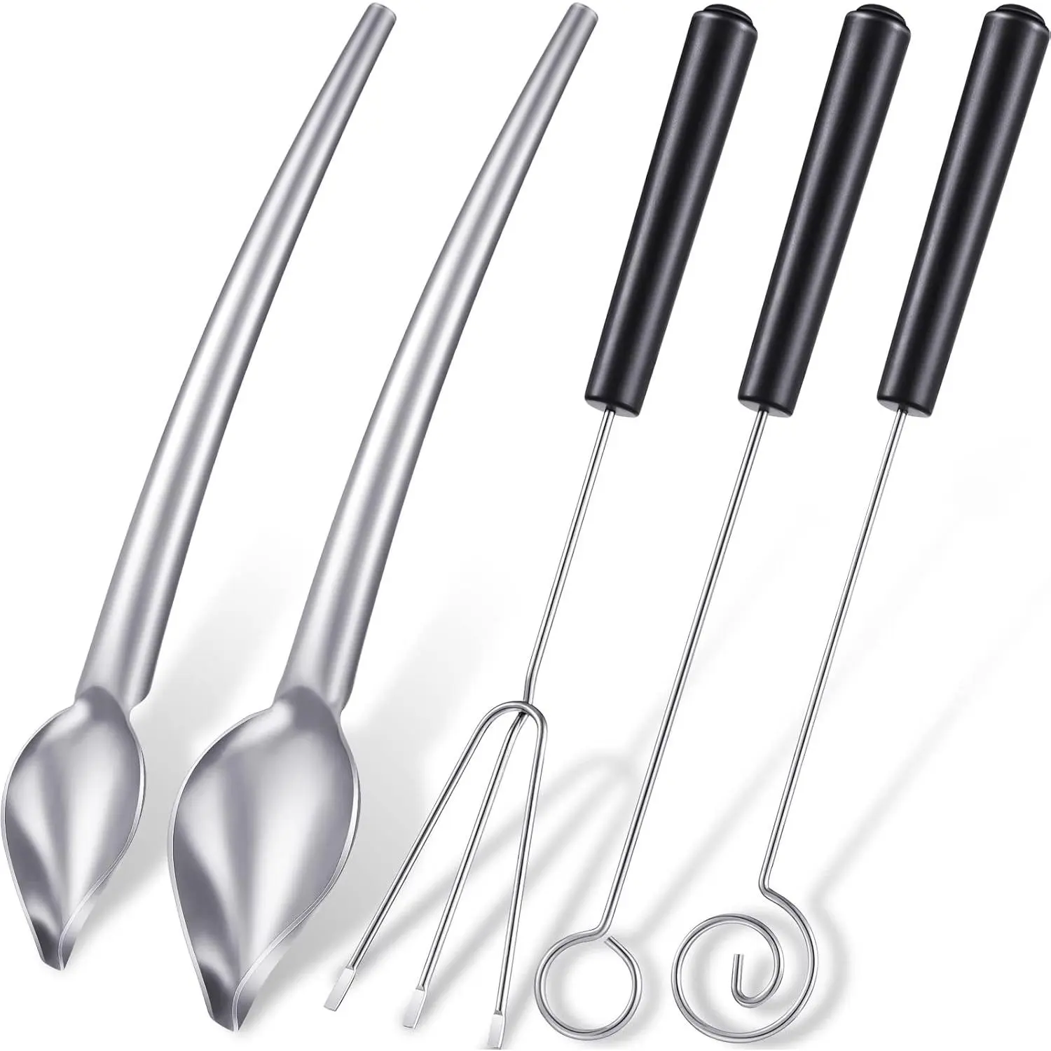 3 count Candy Dipping Tools  Dipping Fork Spoons Set 2 count Culinary Decorating Spoons Chef Art Pencil for Decorative Plates Stainless Steel(Classic Style)