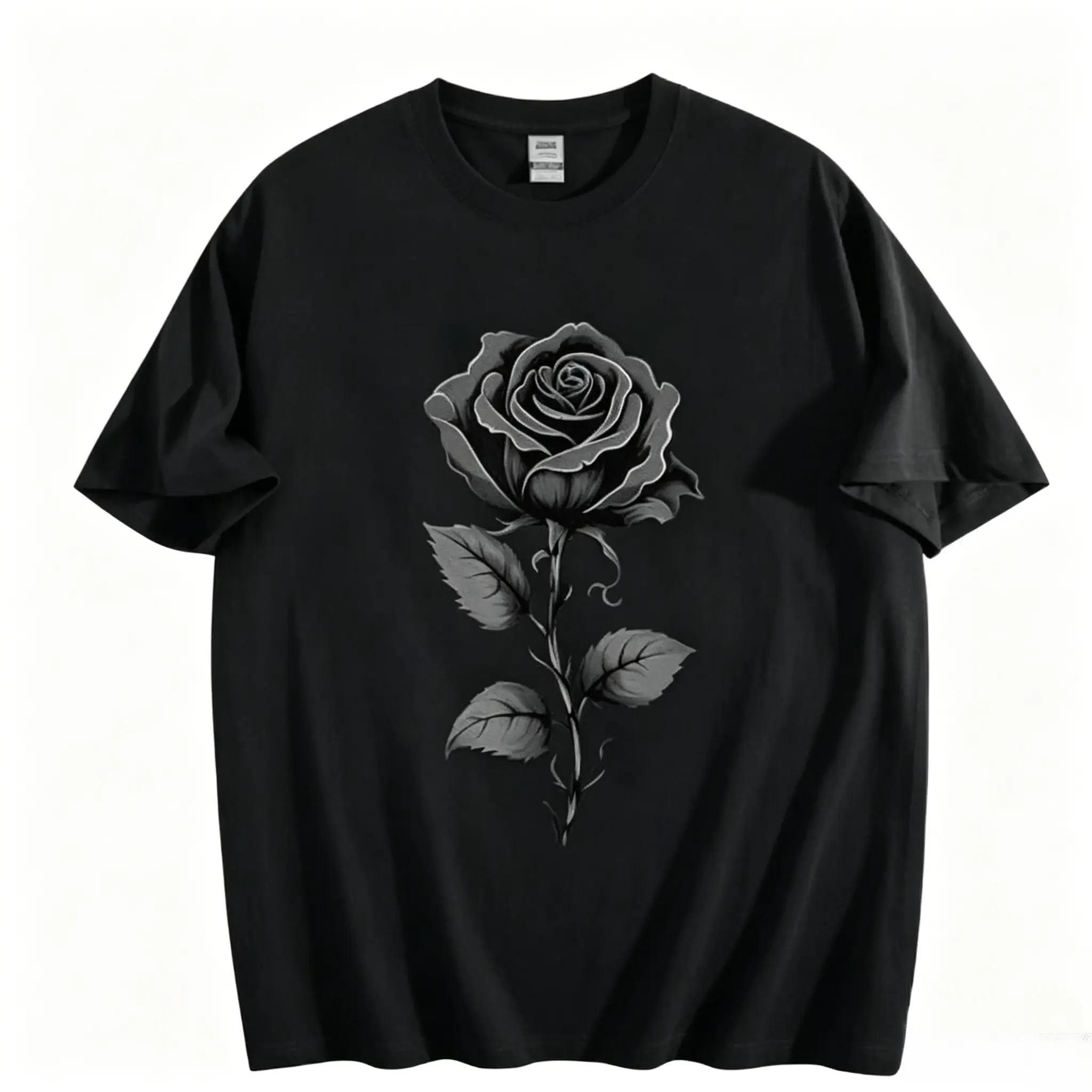 100% Cotton Unisex Black Rose Graphic T-Shirt,Casual Summer T-Shirt with Crew Neck,viral graphic tees |   The best gifts for friends and family, T-shirt suitable for all occasions