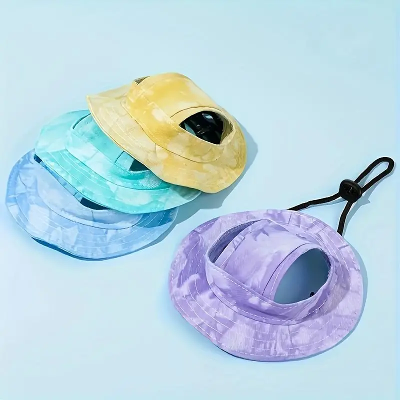 1pc Pet Sun Hat for Small/Medium/Large Puppies - UV Protection, Breathable Fabric, Comfortable Wear, Adjustable Strap, Ideal for Outdoor Activities, 1-Piece Pet Headwear for Cats, One-Piece