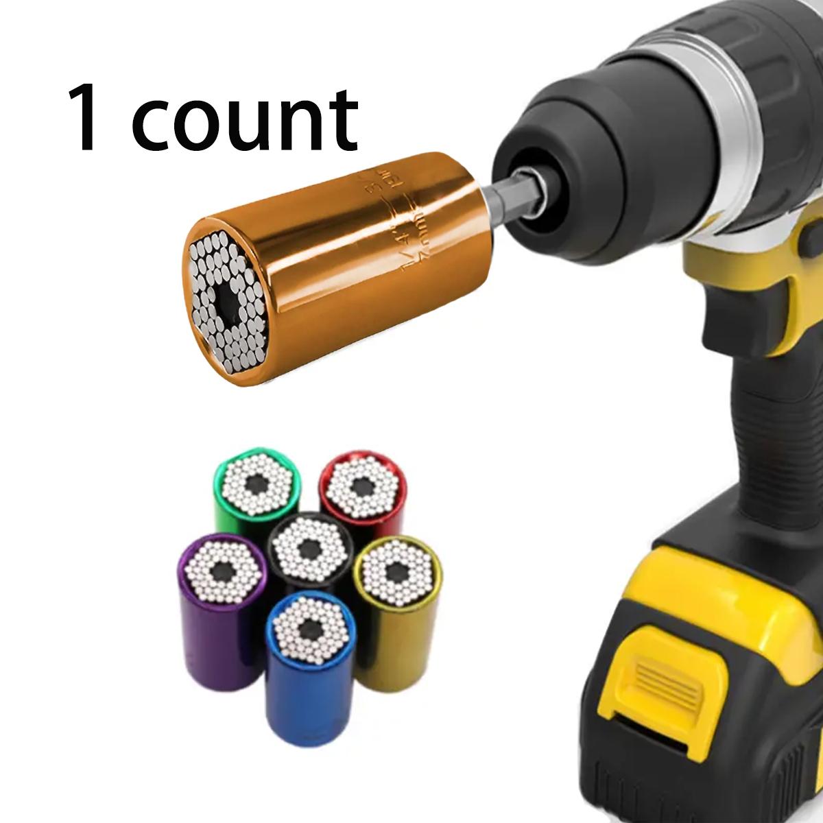 Super Universal Socket Tool, 1 Count Socket Set with Power Drill Adapter, Cool Stuff Gadgets for Men Women Birthday Gift for Dad Fathers Husband