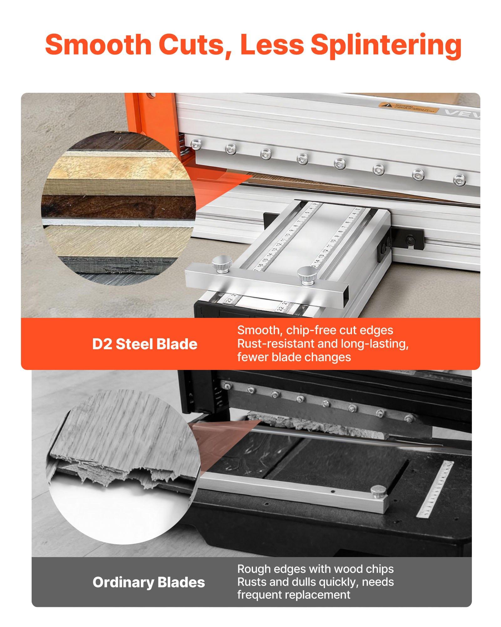 VEVOR 12 inch Vinyl Floor Cutter, 12mm Thick Laminate Flooring Cutter with Upgraded Labor-Saving Aluminum-Alloy Lever, Telescoping Support Plate, Cuts Certain Engineered Wood, LVT, VCT, SPC, LVP, WPC