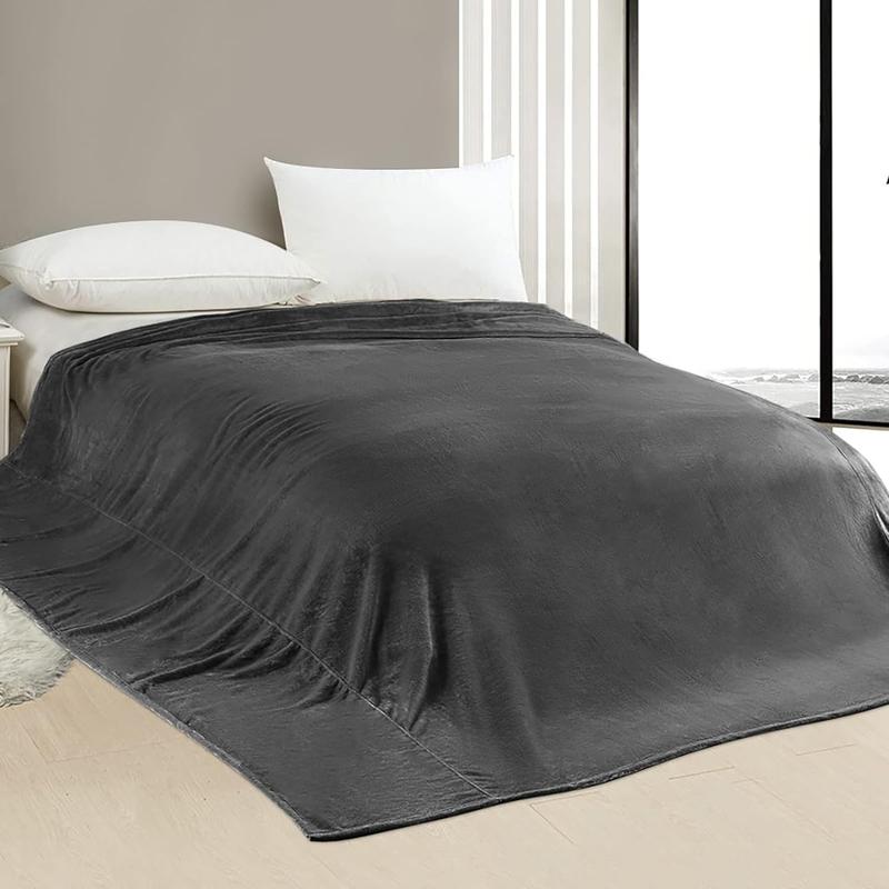 Blanket 120x120 Inches, Giant Huge Companion for Bed, Sofa,Travel and Camping,  Big Soft Blanket Fits The Whole Family and Outdoors, Dark Grey 10'x10'