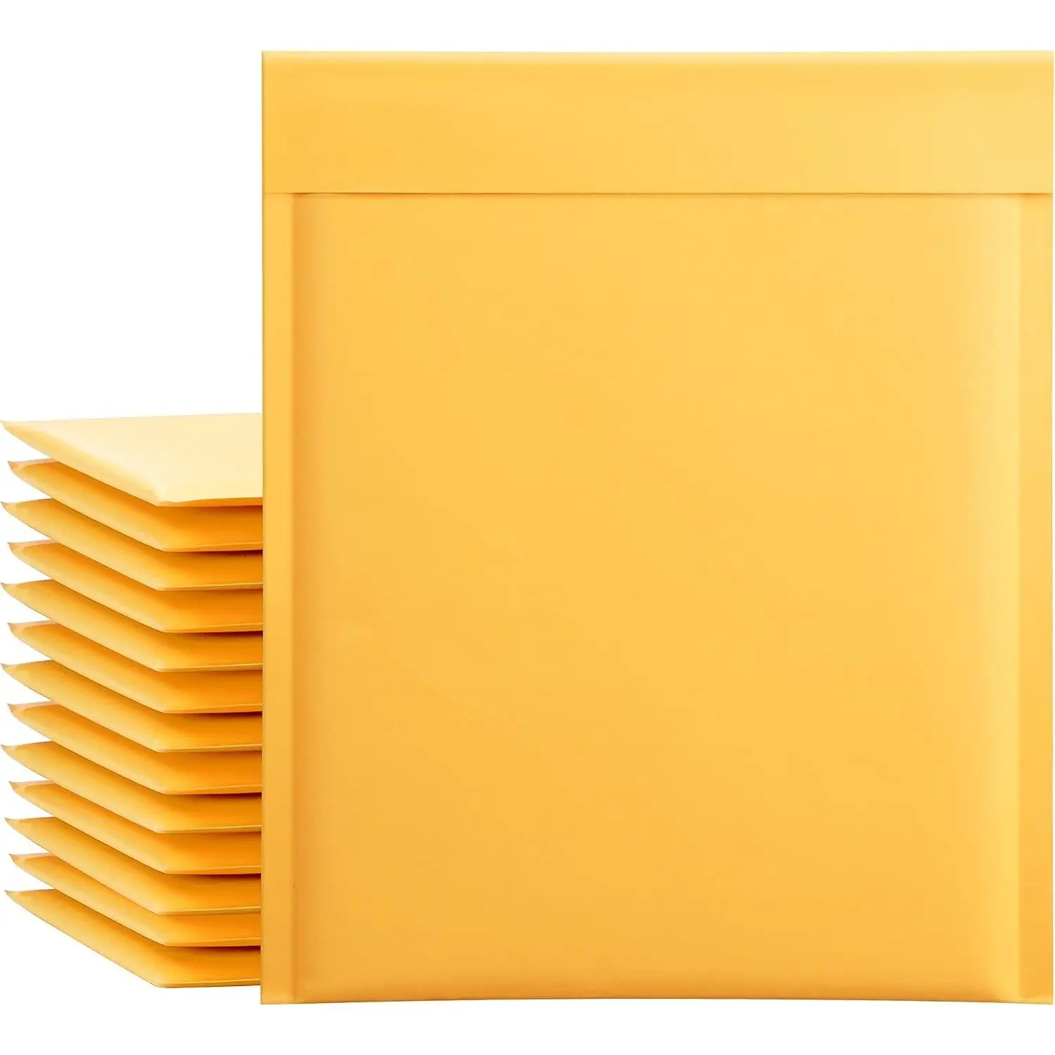 Kraft Bubble Mailers 8.5x12 Inch 25 Pack Usable Size 8.5x11 Inch Yellow Padded Envelopes #2 Medium Mailing Packages Self Sealing Tear Resistant Boutique Bulk Shipping Bags for Makeup Supplies