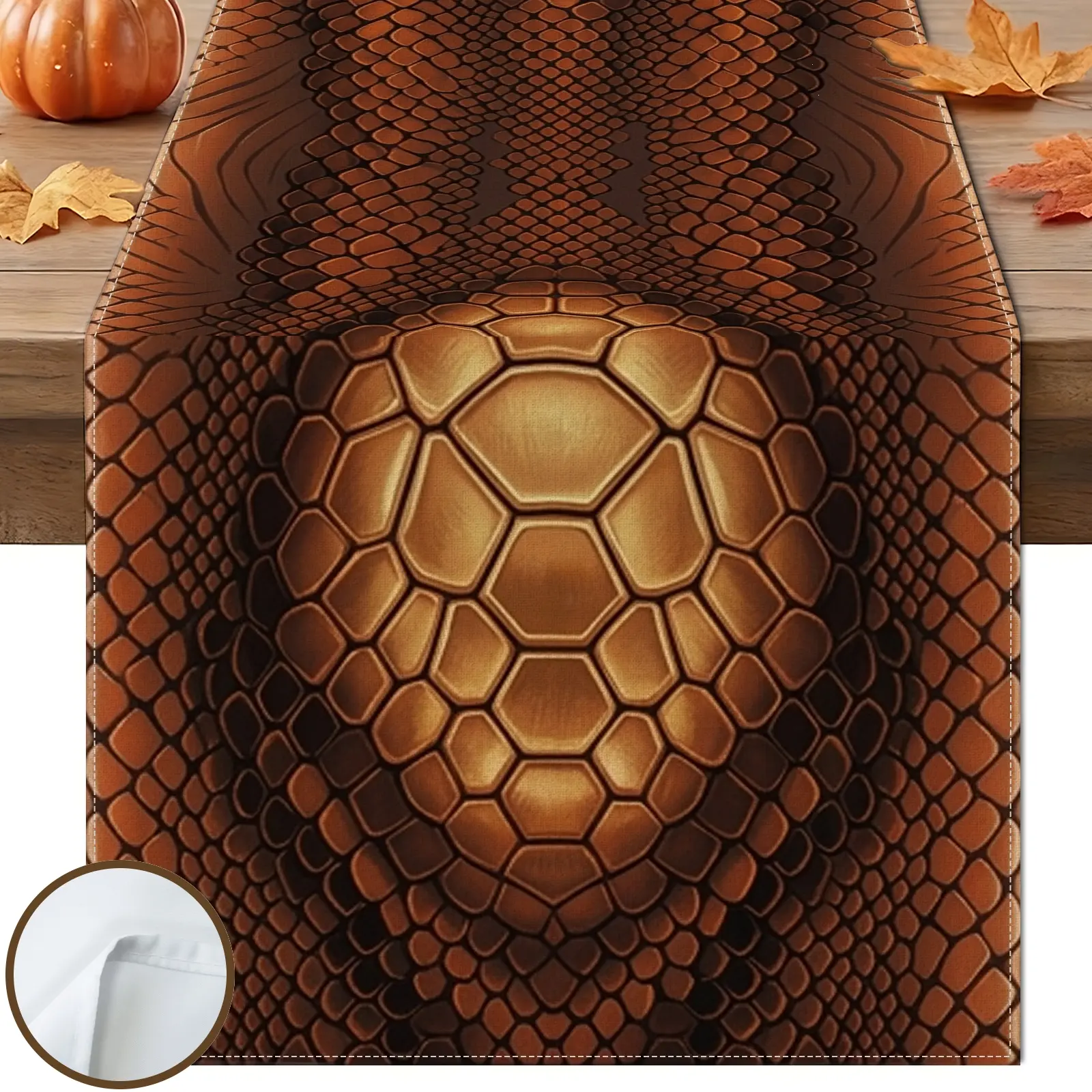 1pc Snake Skin Honeycomb Table Runner, Rustic Vintage Style, Textured Pattern and Earthy Tones, for Dining Table Home Decor Kitchen Decor Seasonal Table Decor