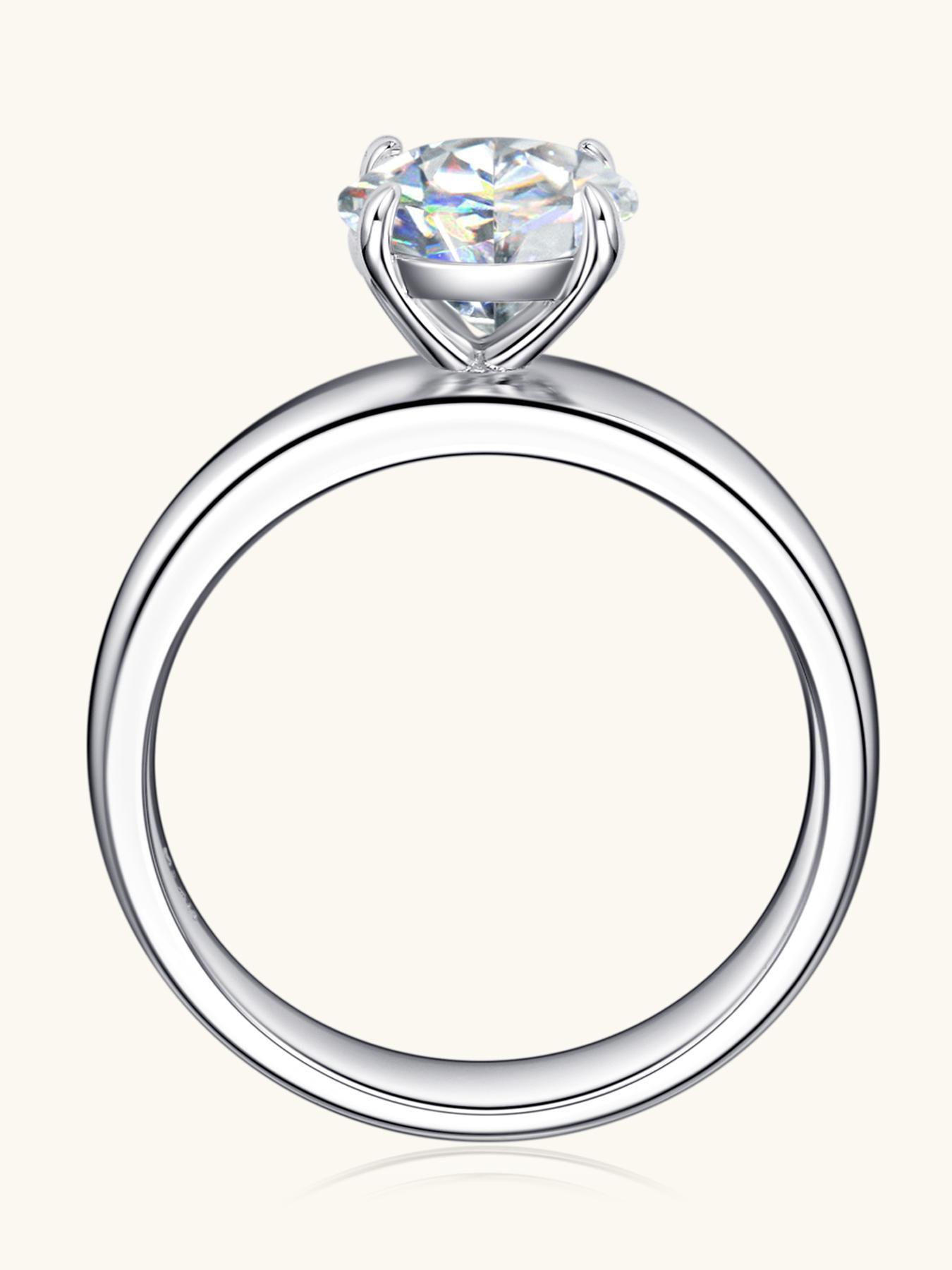 2024 New Style Synthetic Moissanite, S925 Sterling Silver Classic Four Claw Ring, Moissanite Rings, Fashion Jewelry Accessories for Women & Men