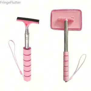 FringeFlutter 2Pcs Car Windshield Cleaner Tools with Extendable Handle Reusable Microfiber Pad for Side Rear View Mirrors Rain Fog Car Detailing Accessories