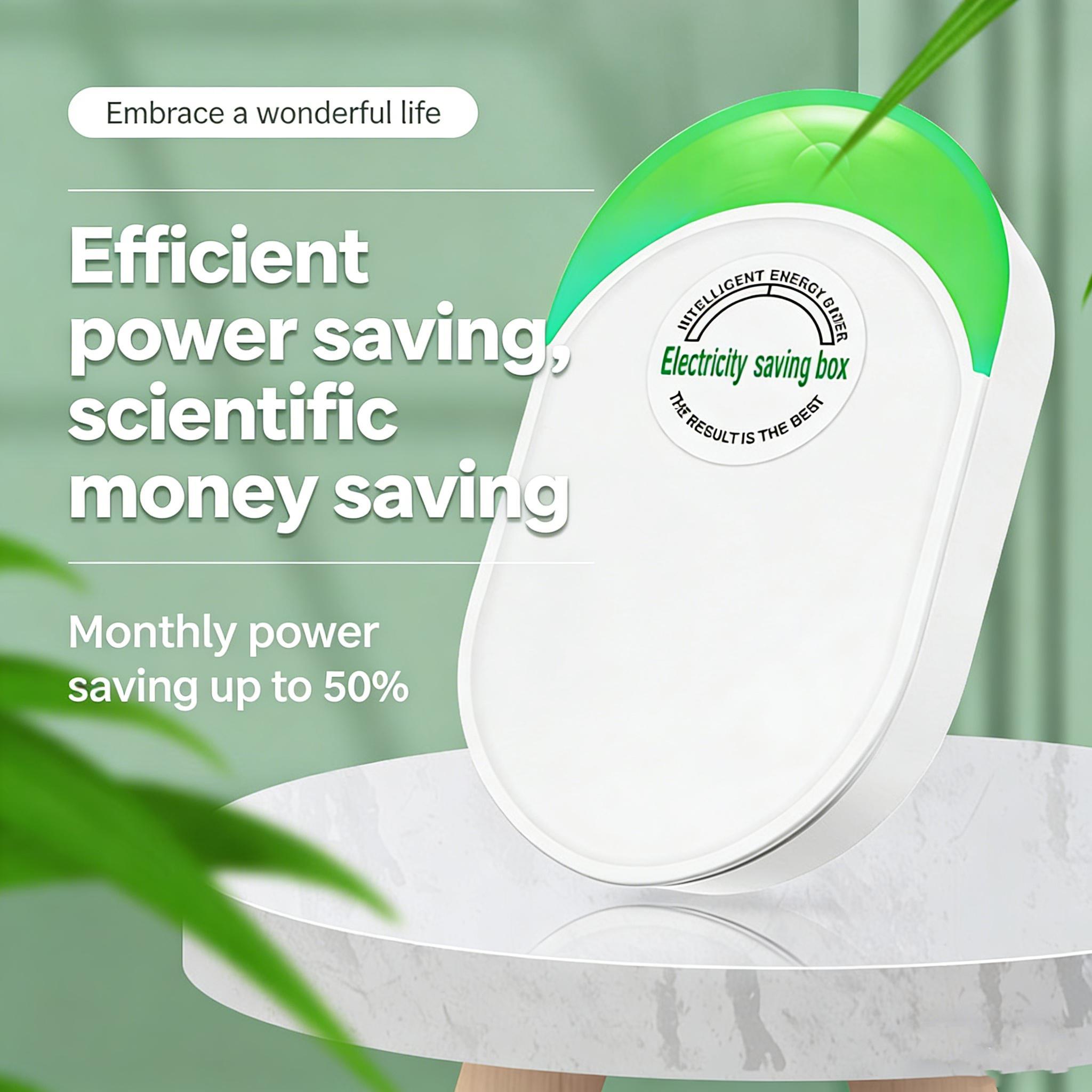 2026 Upgraded Smart Power Saver, Plug-in Power Box with Standard US Plug, Supports Wide Voltage Input from 90V to 250V for Home Use