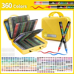 Professional Art Markers Set, 360 Colors, Liquid Acrylic Pens, Soft Tips, Ideal for Painting, Sketching, Layering, Various Materials