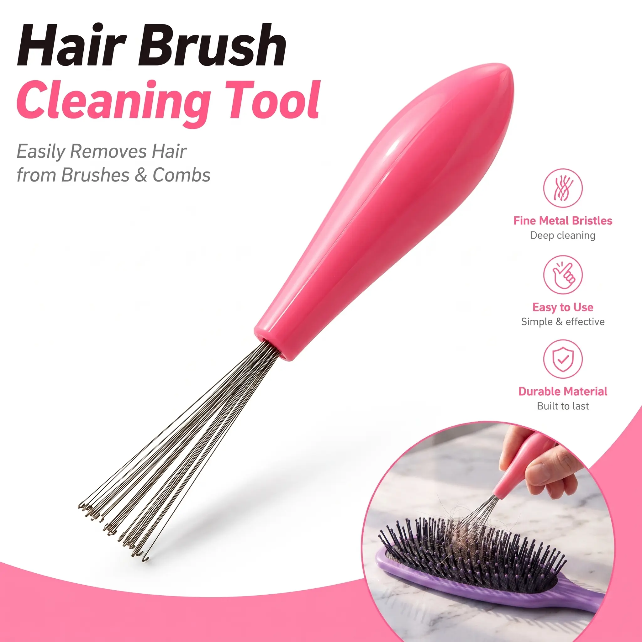 Summer Hair Comb Cleaning Claw, Mini Portable Hair Brush Cleaning Tool, Heatless Haircare & Styling Tool, Hair Brush Cleaner for Home Salon, Christmas Gift-YY0