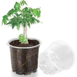 20 Pack 7 Inch Clear  Pots for , Clear  Pots with Drainage Holes, Flexible Plastic  Pots Variety Pack, Seedling Planter Seed Starter Pots(7 INCH)