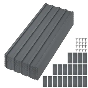 20-Pack Heavy Duty Corrugated Galvanized Steel Roofing Panels - Weatherproof Metal Sheets for Shed, Patio, Garage Roof Replacement