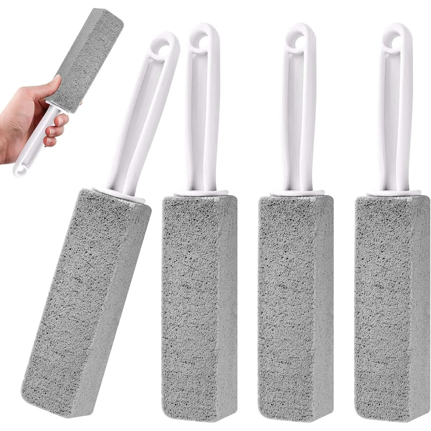 4 Pack Toilet Pumice Stone with Handle,Pumice Stone Toilet Bowl Cleaner |  Handle,Suitable for Removing Limescale and Cleaning Toilets, Swimming Pools, Bathrooms, and Sinks