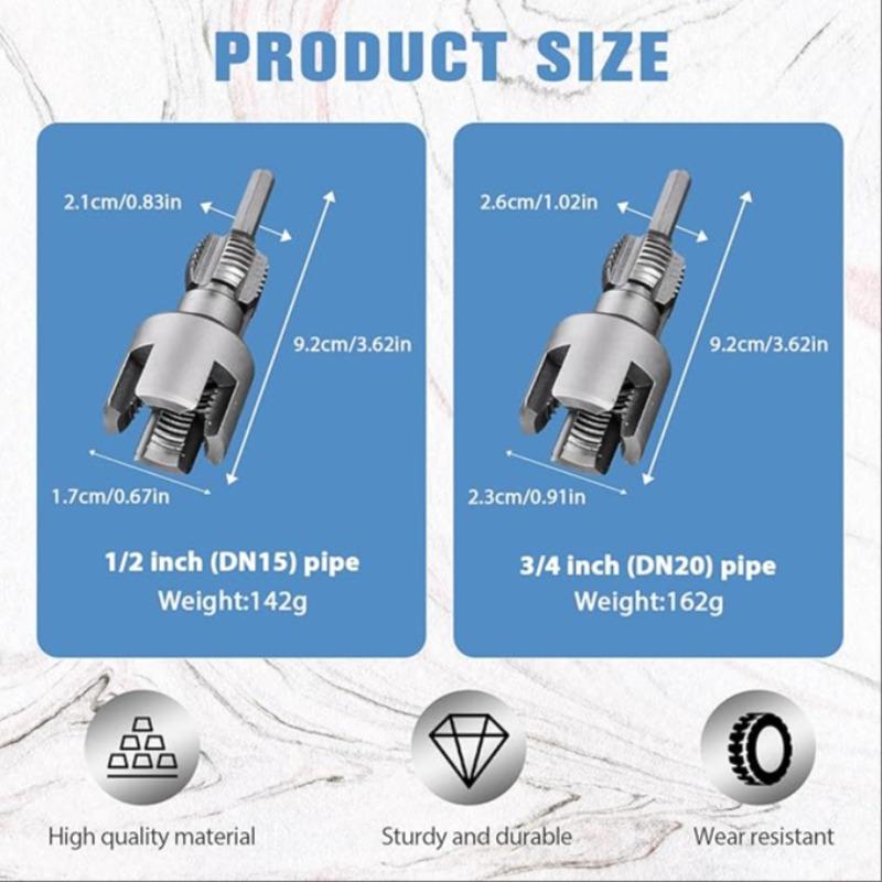 3PCS 1/2'' 3/4'' 1"  PPR PVC Pipe Thread Cutting Tool Set, Integrated Internal & External Screw Tools Upgrade for DIY Plumbing Repair, Durable Design, Pipe Threading Tool