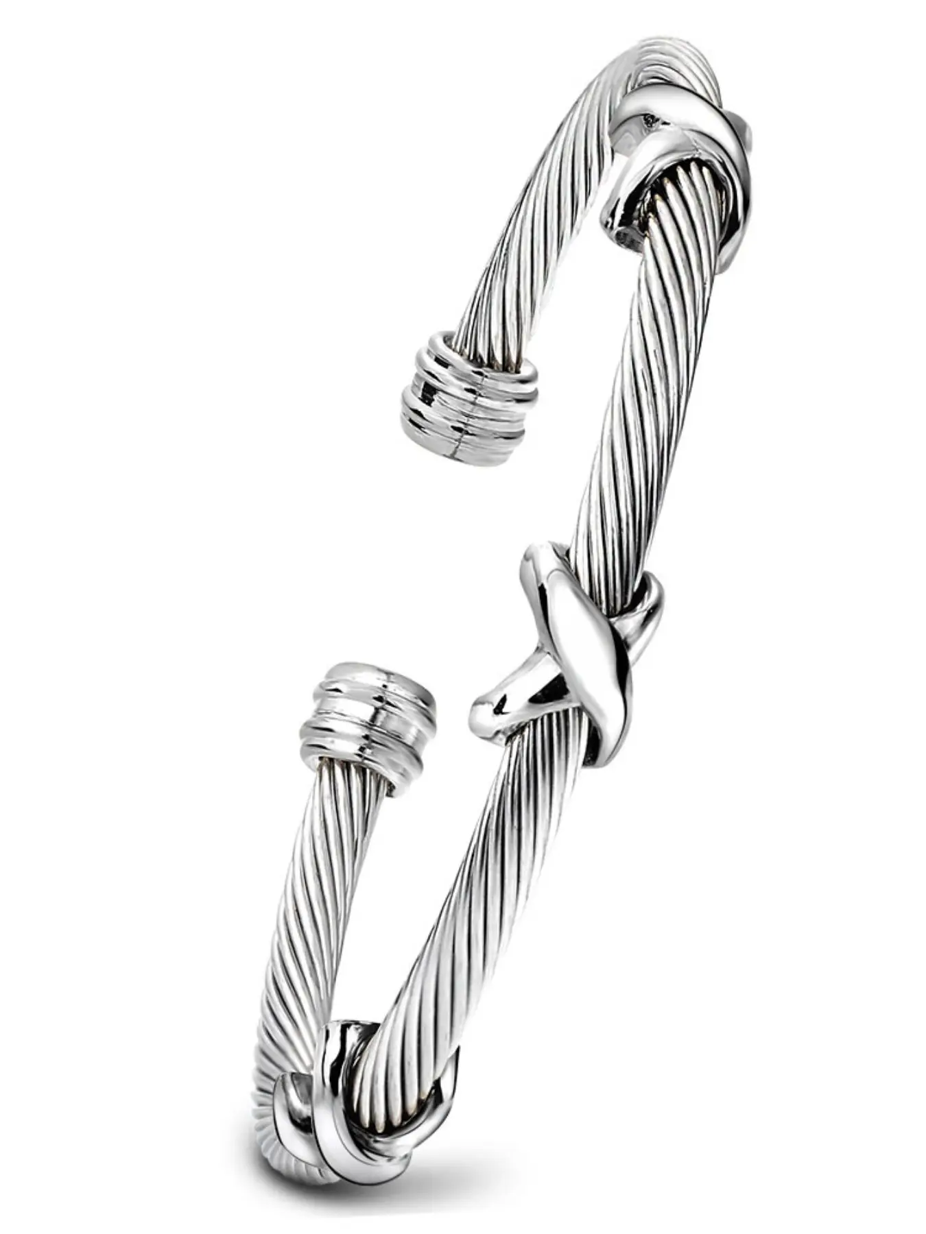 Fashionable Simple Personality Braided Steel Wire Bracelet, 4mm Opening, Versatile Stainless Steel Wristband, Trendy Accessory