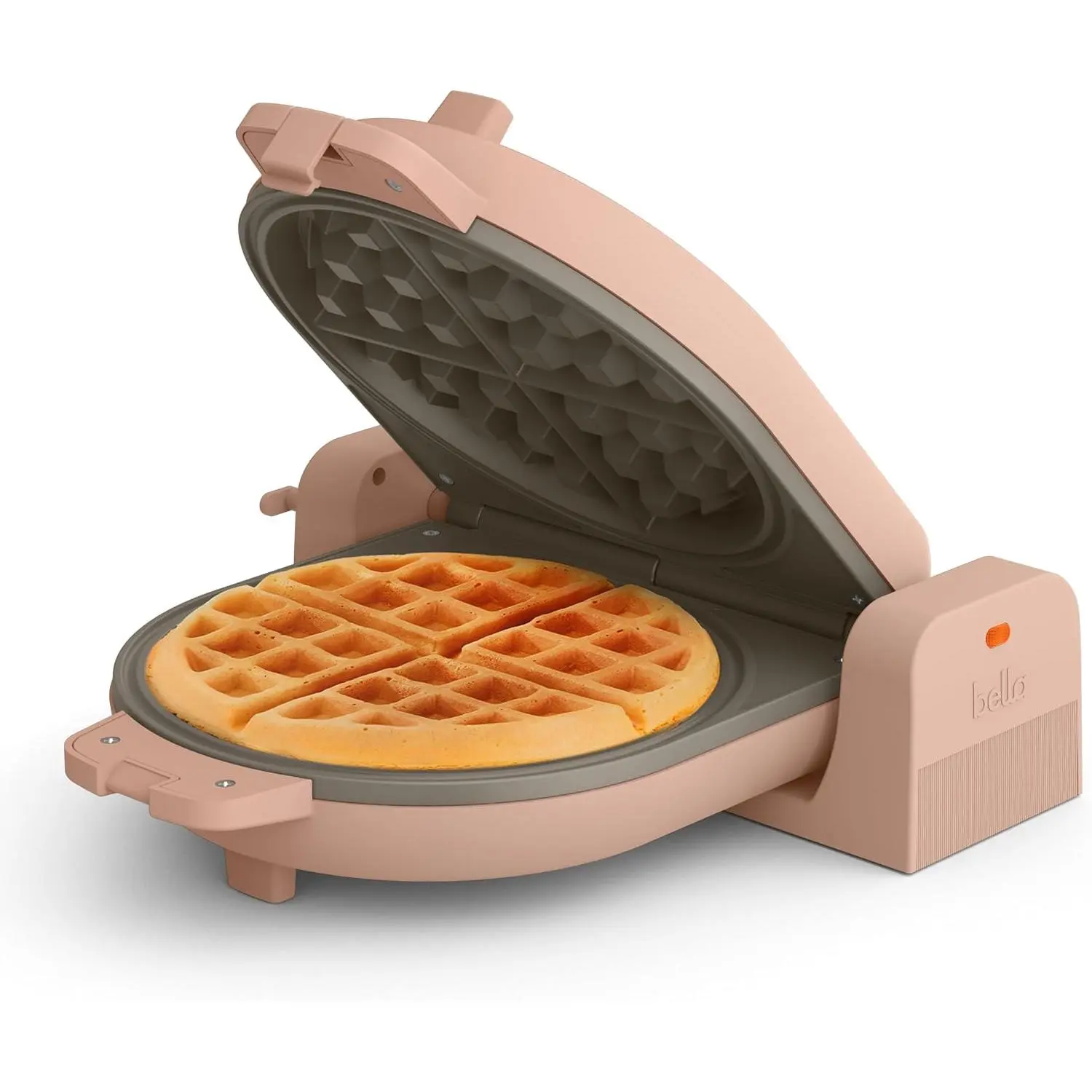 Flip-n-Store Belgian Waffle Maker, Non-Toxic Ceramic Nonstick, Upright Compact Storage, Blossom