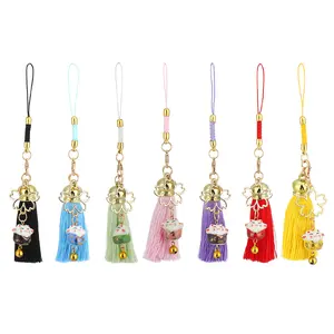 Janpanese Smart phone Strap Lanyards for iPhone Samsung Decor Daisy Flower Cat Bell Mobile Phone Strap Hang Rope Phone Charm