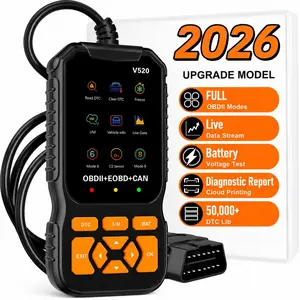 V520 Professional OBD2 Diagnostic Scanner, Engine Fault Code Reader & Battery Tester, 10-Language Support, Compatible with All OBD II Vehicles, Automotive Scan Tool