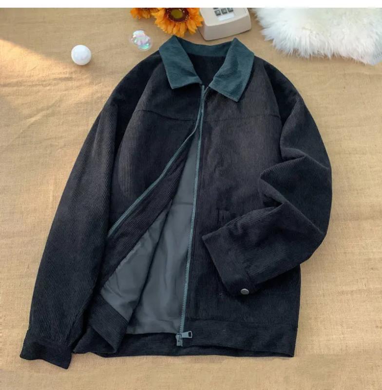 Kyn Apparel 2026 Autumn Corduroy Cargo Jacket For Men Bomber Jacket Windbreakers Zipper Coats Loose Cargo Outwear Casual Jacket Mens Clothes