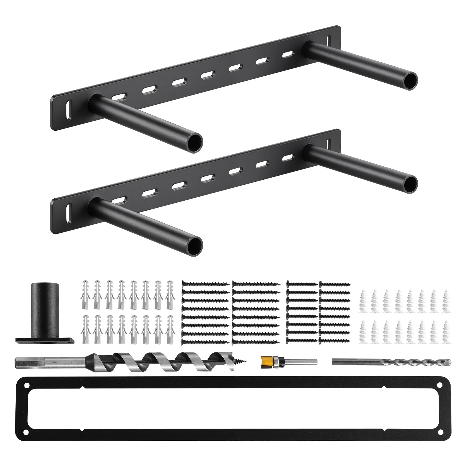 Floating Shelf Brackets 2 Pcs, 150 lbs/68 kg Weight Capacity, 16x6.2x1.5 inch/ 406.4x157.4x38. 1 mm, Heavy Duty Hidden Shelf Brackets Support, Wall Mounting Invisible Floating Shelves Bracket