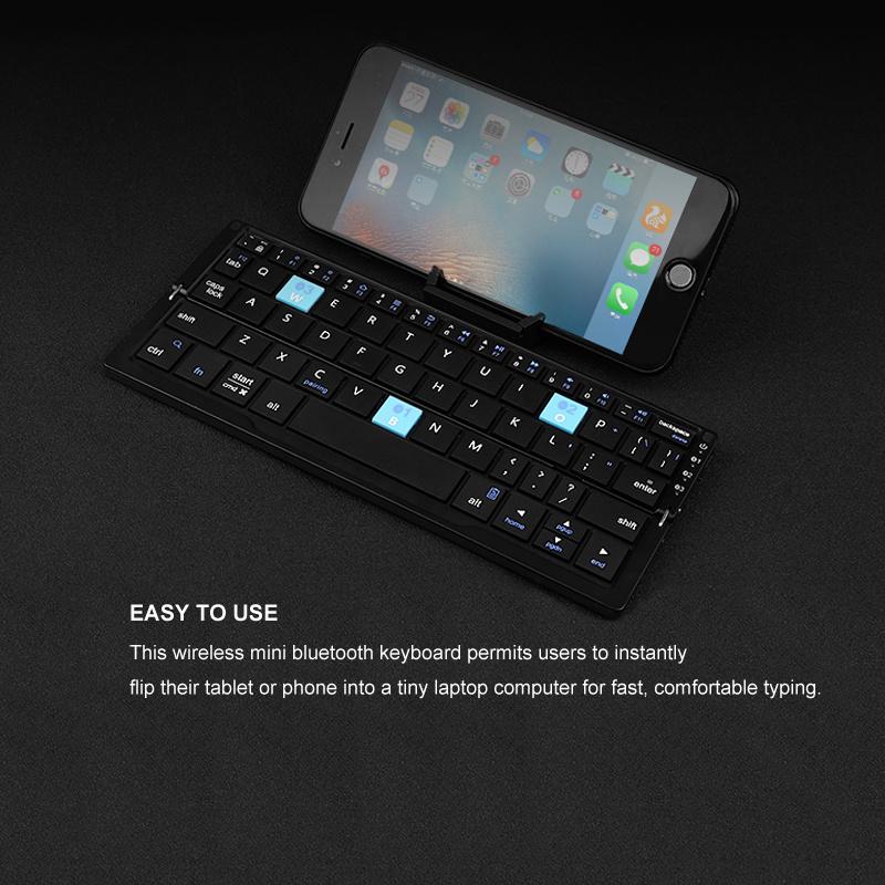 2026 Mini Folding Bluetooth Keyboard Wireless Keypad Support3 Devices With Stand Rechargeable Foldable Keyboard for Phone Tablet 2026 Mini Folding Bluetooth Keyboard Wireless Keypad Support3 Devices With Stand Rechargeable Foldable Keyboard for Phone Tablet