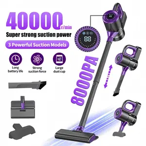 4-In-1 Handheld Stick Vacuum Cleaner, Super Lightweight Handheld Vacuum - 8000 Pa Strong Suction, 40000RPM High-Speed Motor, 43.96 Oz Large Dust Cup, Multiple Modes & Vacuuming & Mopping & Sweeping, Suitable for Home, Carpet, Powerful Stick Vacuums