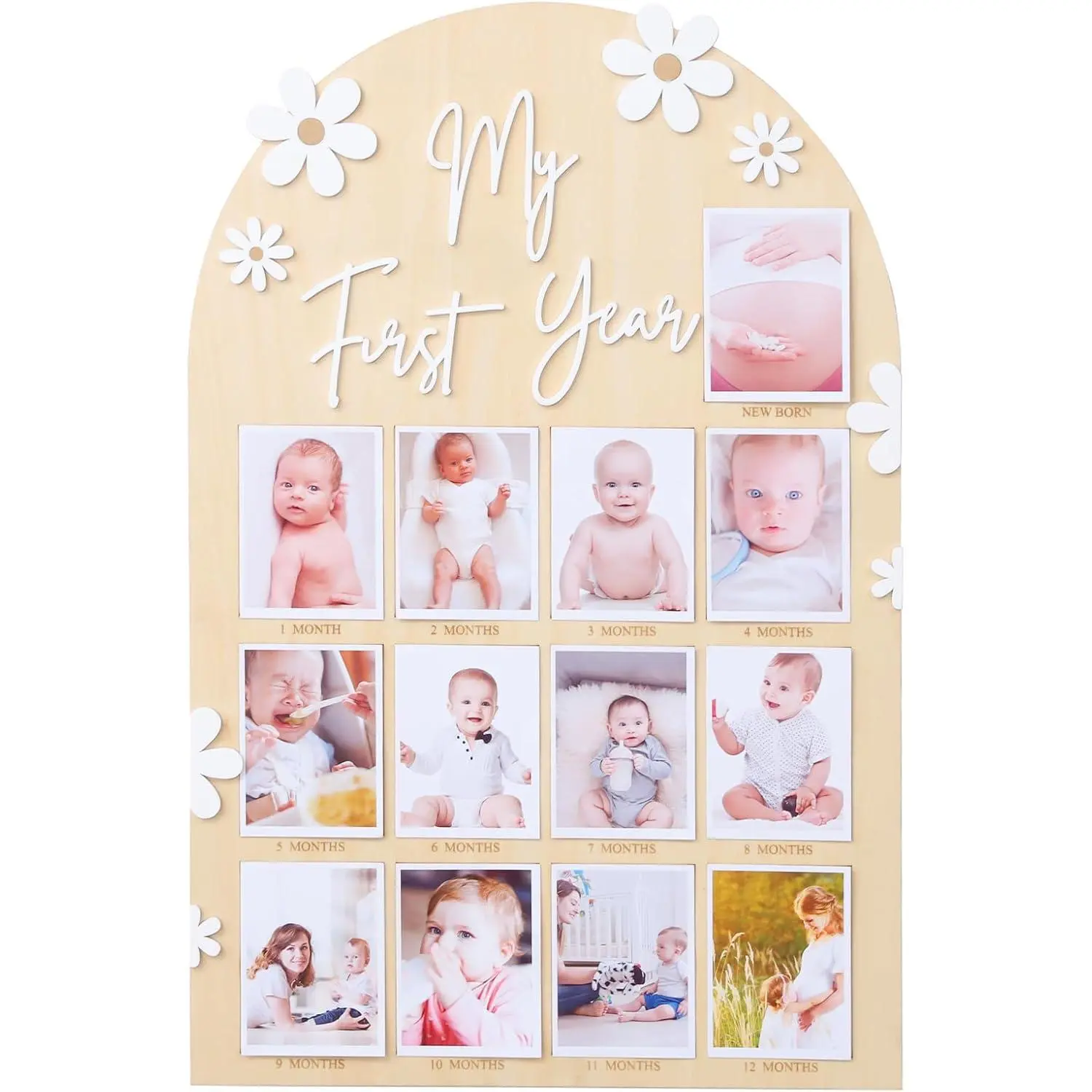 1st First Year Photo Board, 12 Month Picture Milestones Board, My First Year Board, Daisy Birthday Decorations
