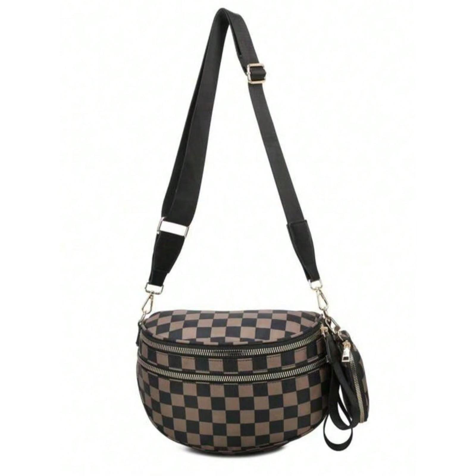 Fashion Plaid Pattern Shoulder Bag With Coin Purse, Large Capacity Handbag, Versatile Lightweight Crossbody Bag with Ajustable Breit Strap for Women