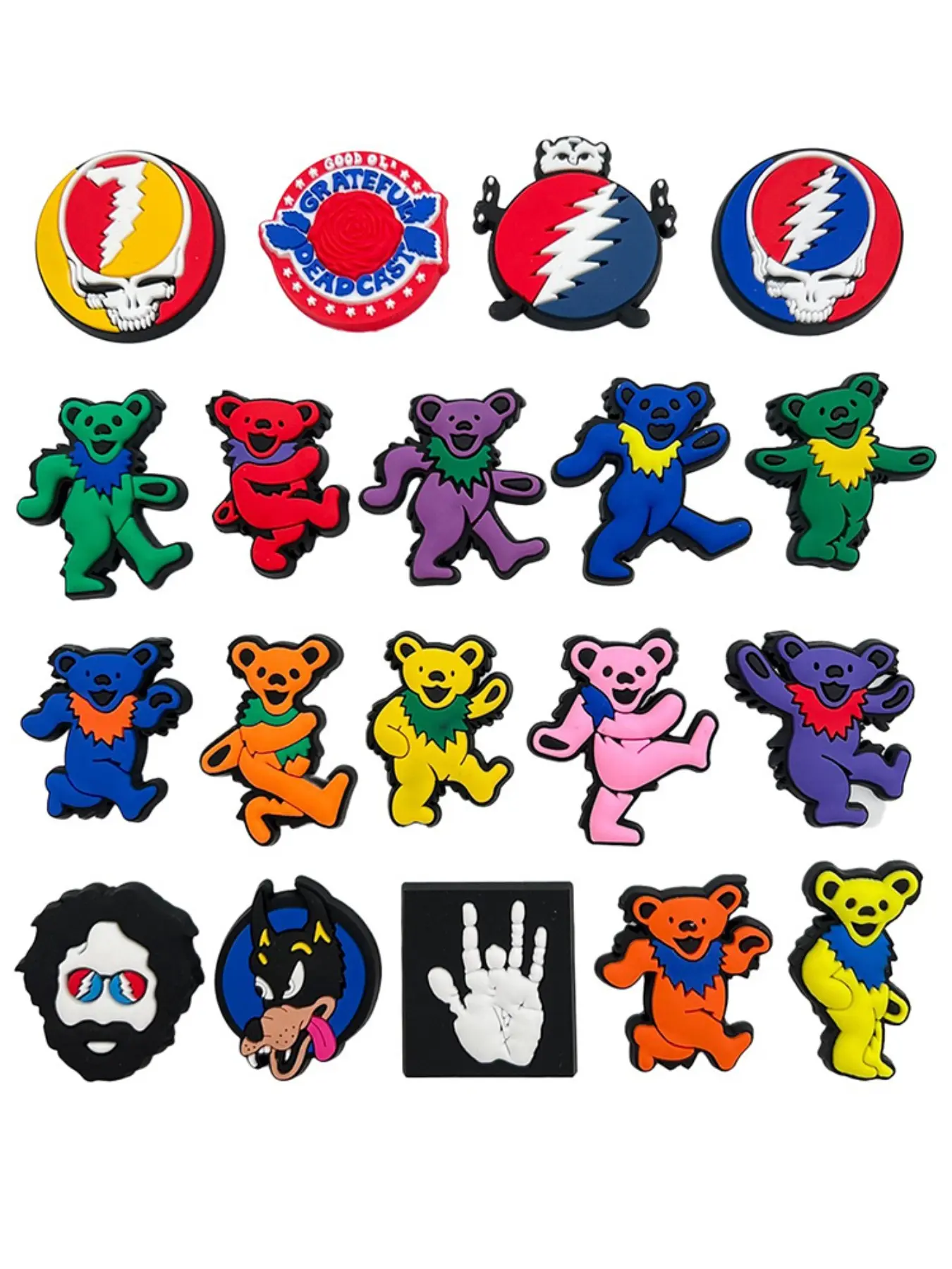 19-Piece Rock Band Shoe Charms Set For Bubble Slides Clogs Sandals,PVC Shoe Decorations Accessories Buckle For Christmas Birthday Gifts