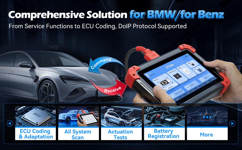 XTOOL D7X OBD2 Scanner Diagnostic Tool, Bidirectional Scan Tool with 36+Resets, 3-Year Updates, FCA Autoauth, ECU Coding, Full System Car Scanner for Suspension, Injector Coding XTOOL D7X OBD2 Scanner Diagnostic Tool, Bidirectional Scan Tool with 36+Resets, 3-Year Updates, FCA Autoauth, ECU Coding, Full System Car Scanner for Suspension, Injector Coding