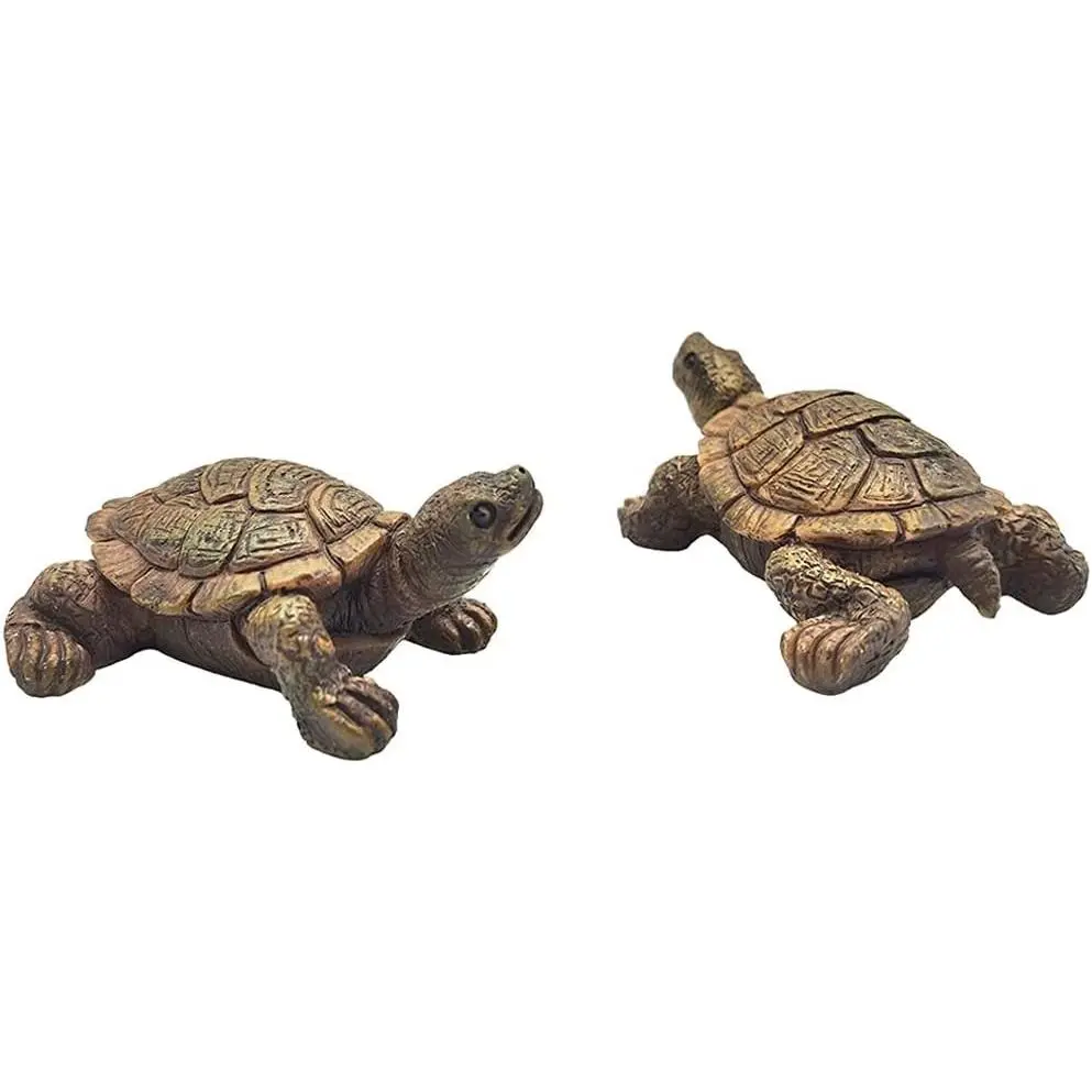 2-Pcs Small Size Turtle Shape Set Pack, Fish Tank Decoration, Fairy Garden Landscape Ornament, Decorating My Apartment