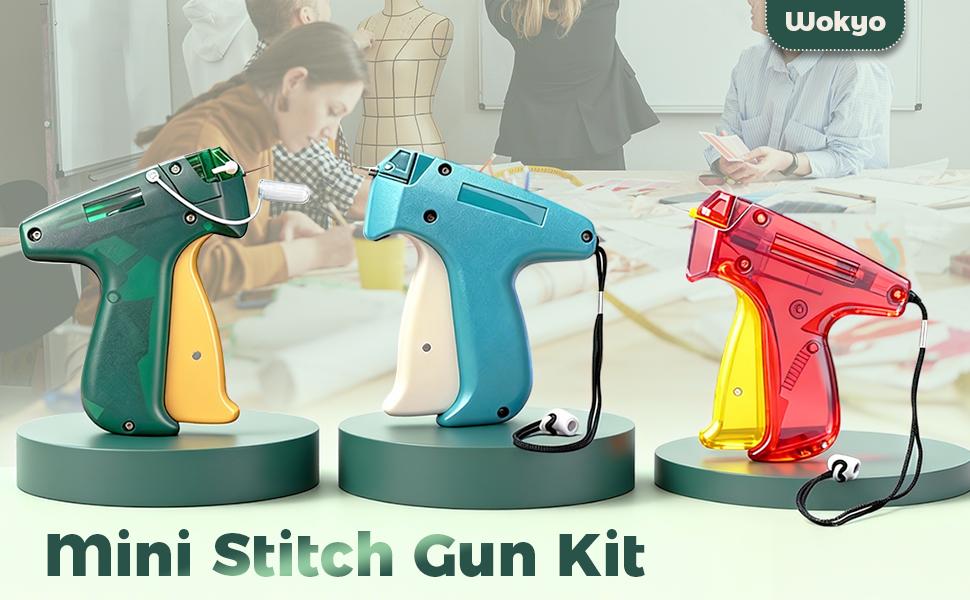 Tag Gun with 1 Needle, 2000 Black and White, Tagging Gun for Clothing Repair Quilting Hemming, Compact Sewing Tool Kit (Blue)