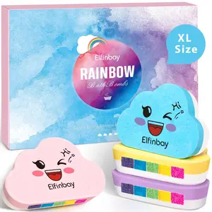 4 XL Kids Bath Bombs with Surprise Colors Inside, Organic Bathbombs for Kids & Women, Christmas Stocking Stuffers Gifts for Girls Boys
