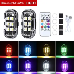 7 Color Adjustable Remote Control Mini LED Flash Warning Light Portable USB Charging Safety Signal Light Compatible with FPV Drone Motorcycle Bicycle ATV Backpack Camping