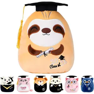Graduation Stuffed Animal 2026-8 Inch Class of 2026 Graduation Sloth Stuffed Animal Gifts, Graduation Sloth Plush Pillow with Black Cap Congrats Grad Party Plush Favors