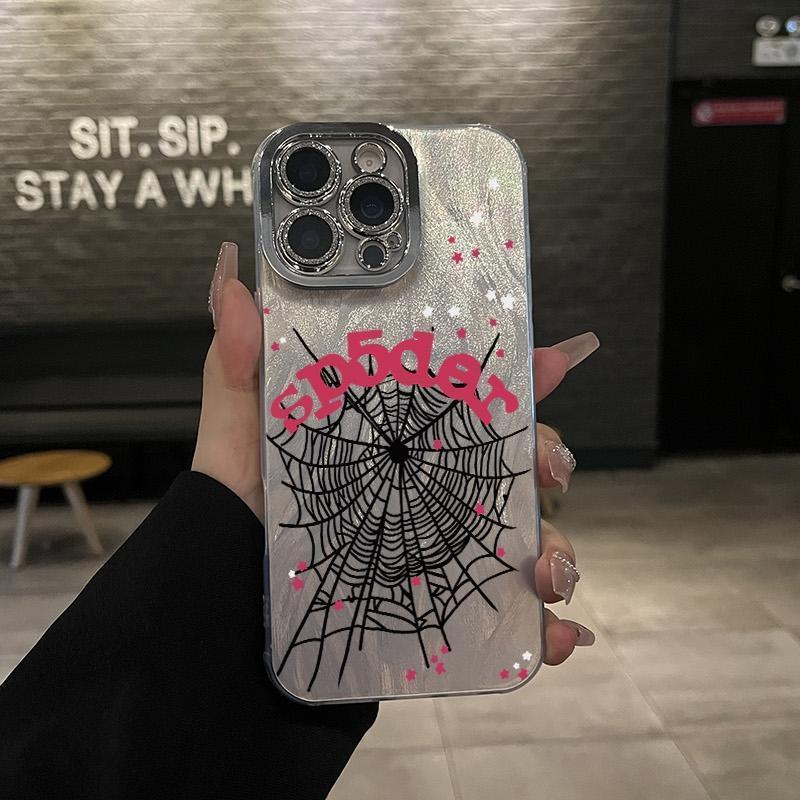 Black spider web pattern, phone case for iPhone17promax, 16 15pro 14plus 13 12Pro 11 Pro Max shockproof full camera protection durable slim silicone case phone case.QX484