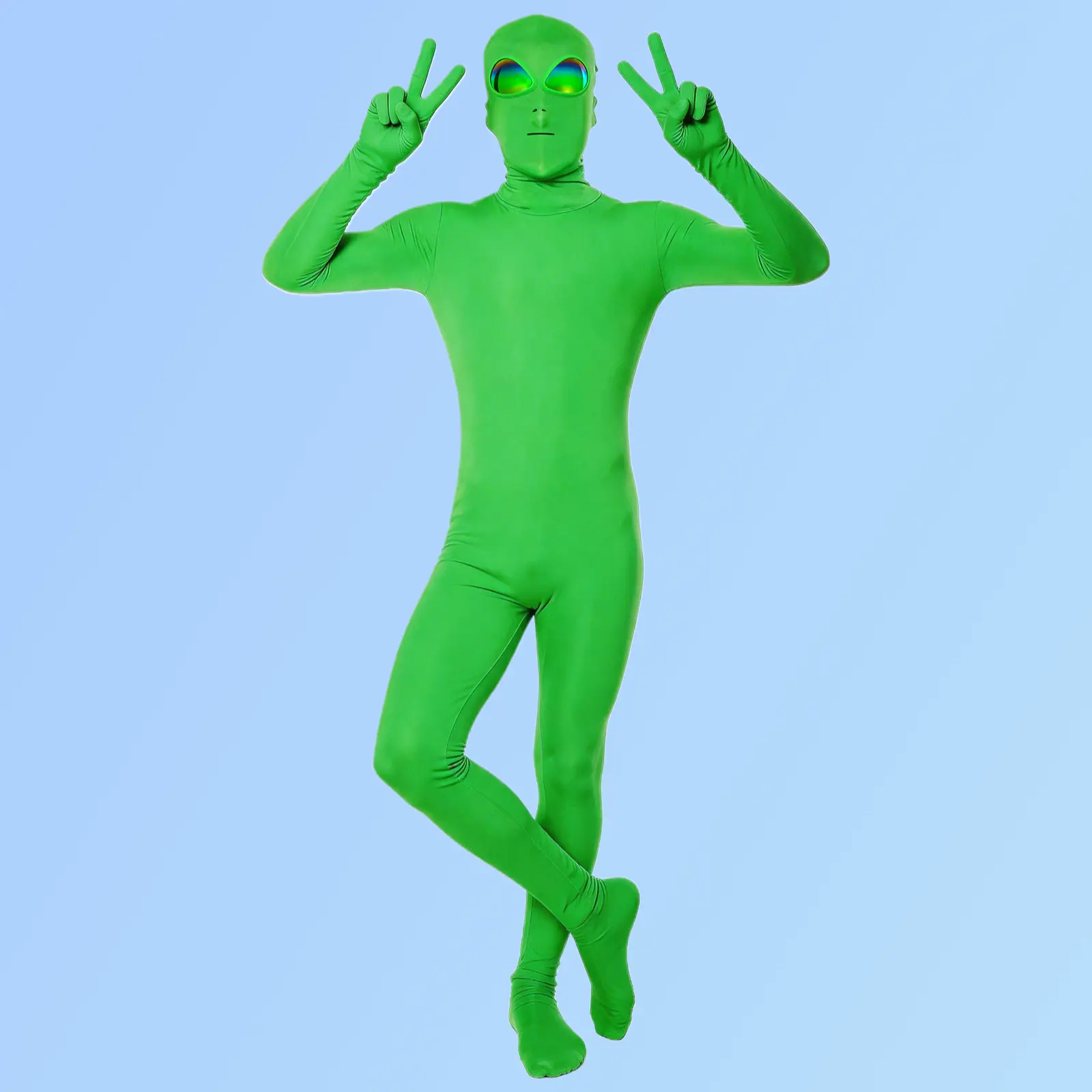 Alien Skin Tight Bodysuit Cosplay Costume Halloween Role Play Outfit For Stage Performance And Themed Party