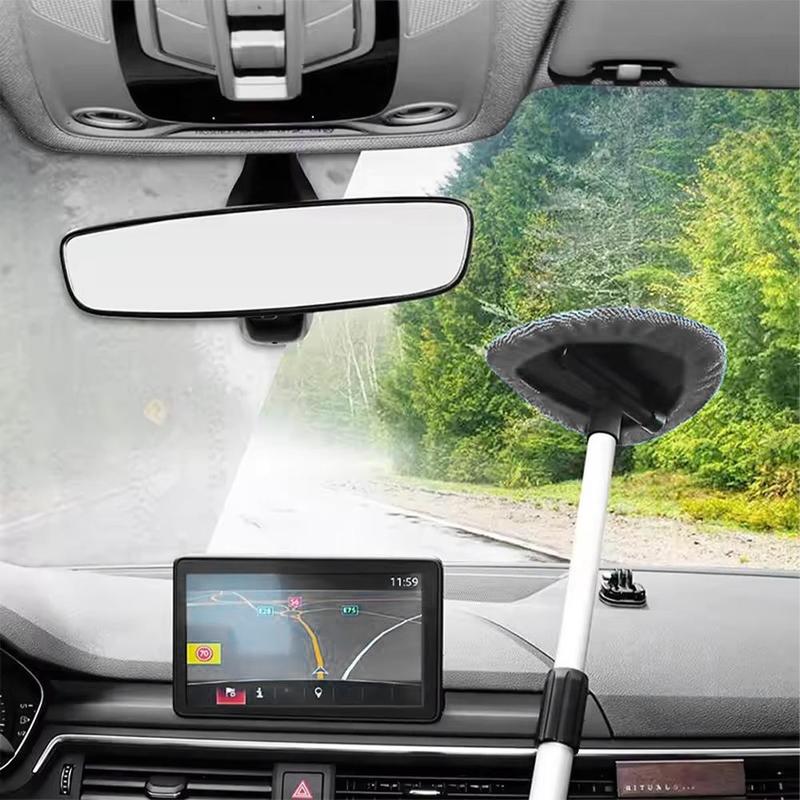 Microfiber Window Glass Cleaning Brush Car Windshield Cleaning Brush Set With Pad Extendable Handle Scraper Mist Eliminator Valentine's Day gift Tiktok Shop