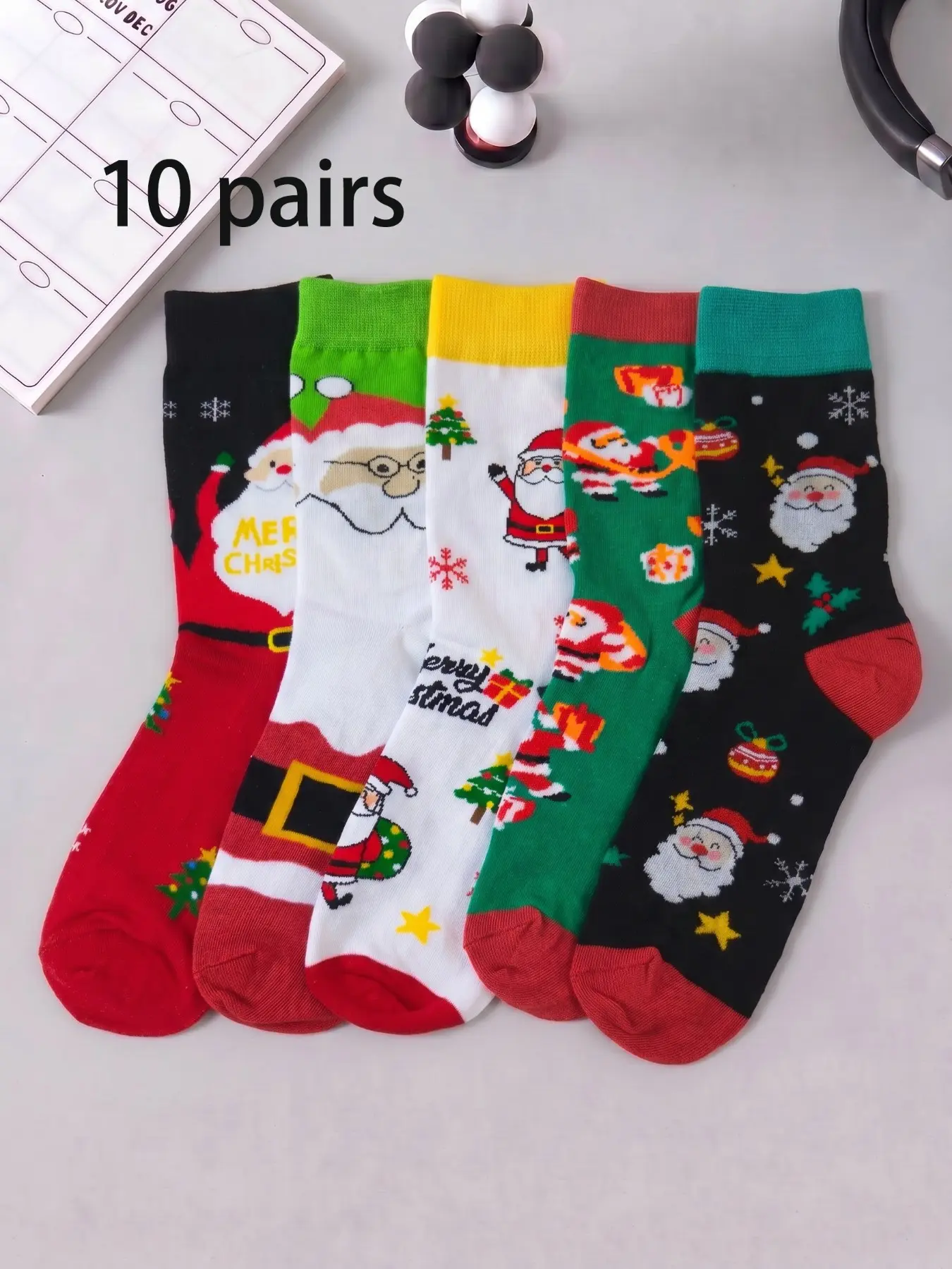 Christmas Series Cartoon Print Ankle Socks, Unisex Trendy Socks, Comfortable Casual Sports Style, Fun Crazy Socks, 5/10 Pairs