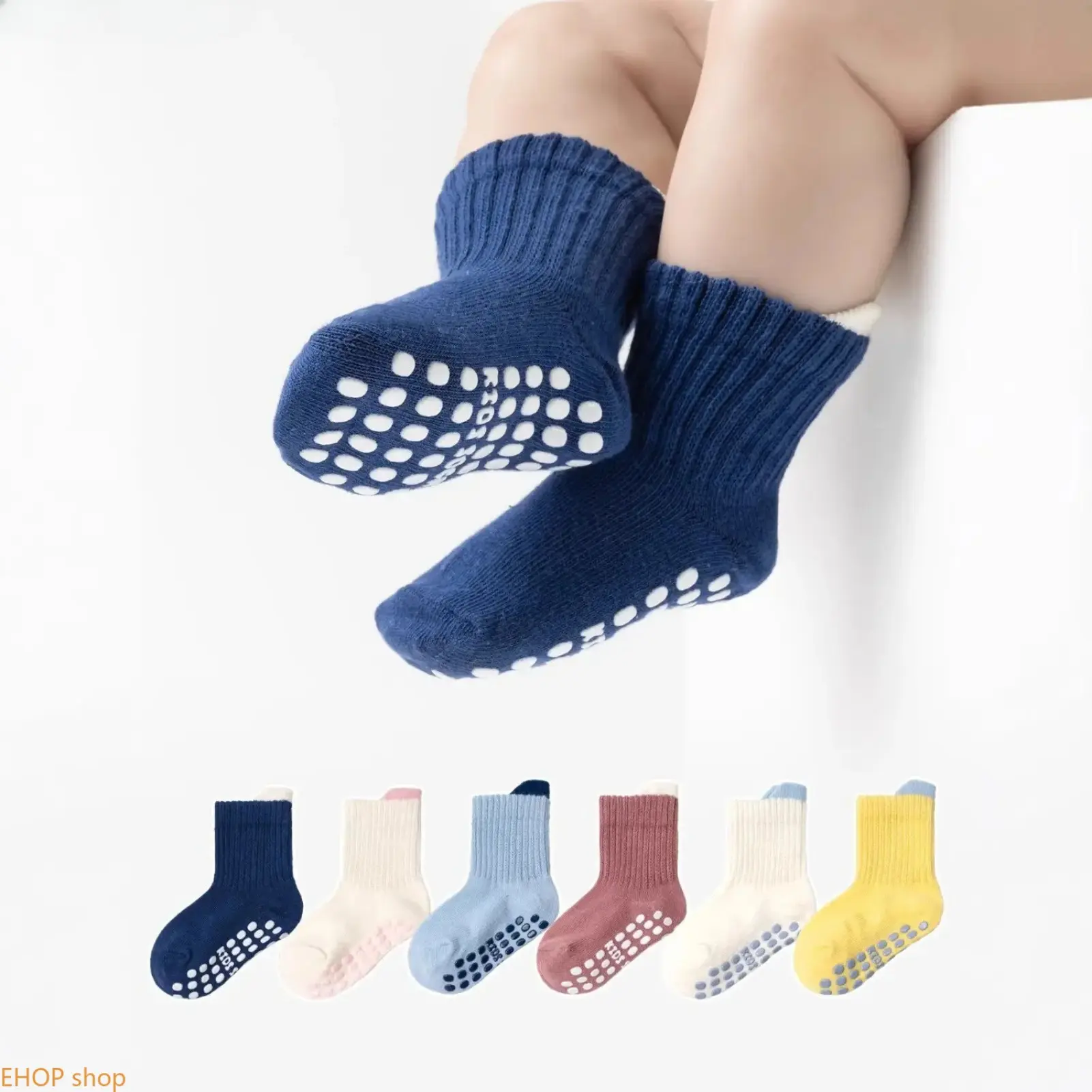Heavyweight Terry-Lined Thermal Floor Socks for Cold Weather, Non-Slip Grippy Sole Winter Slipper Socks, Comfortable Casual Footwear, Multi-Pairs Pack