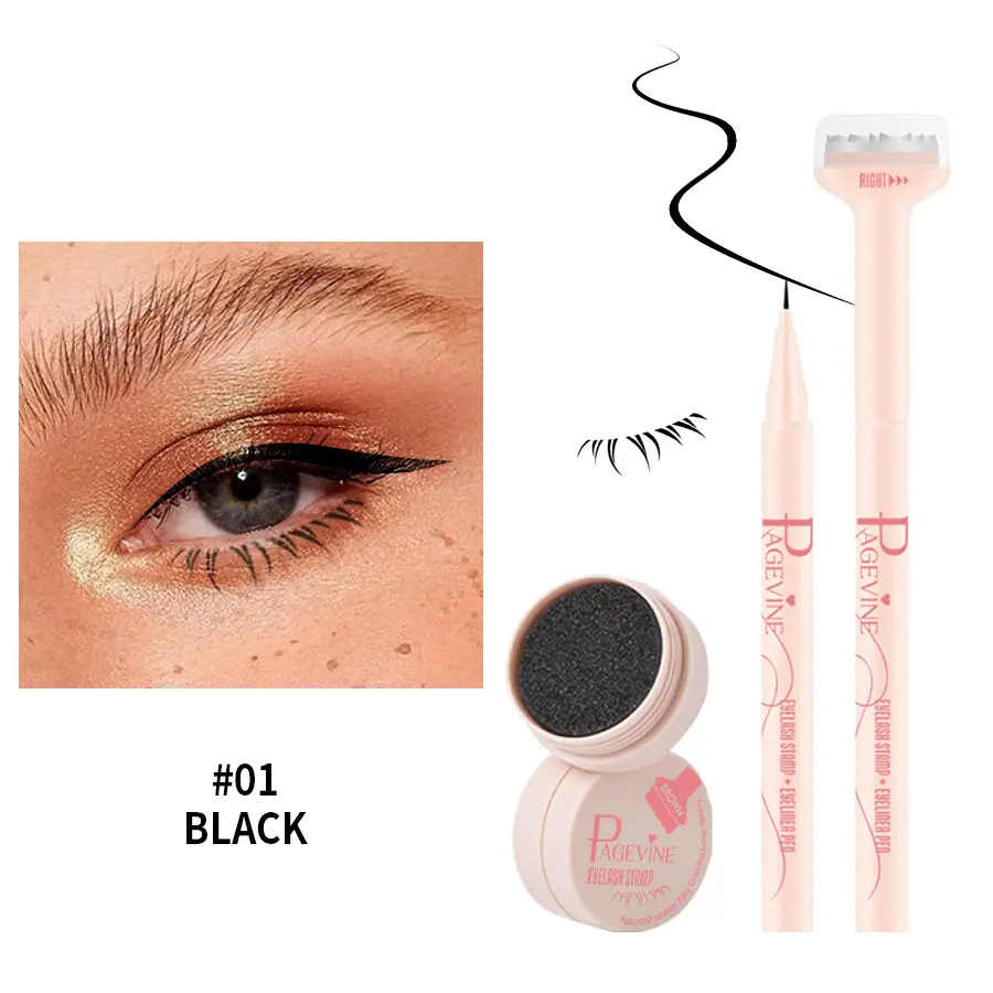 Compact portable brown liner & lash stamp in one pen. Even stamped lashes and long-wearing formula, easy to carry for travel and daily commute to make beautiful eye makeup in no time.