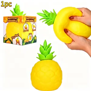 Soft Pineapple Stress Relief Toy, 6.5 Inch Thick Giant Soft Fruit Shape, Teenagers and Adults Sensory Pressure Ball, Unisex
