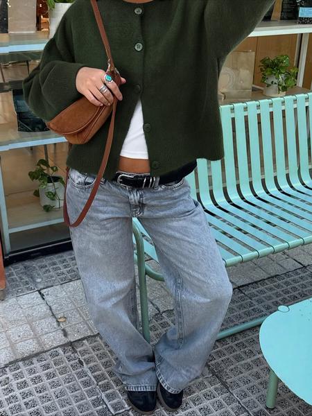 Autumn Winter Women's Casual Knit Cardigan, Elegant Vintage Round Neck Sweater, Simple Lazy Style, Long Sleeve Pullover