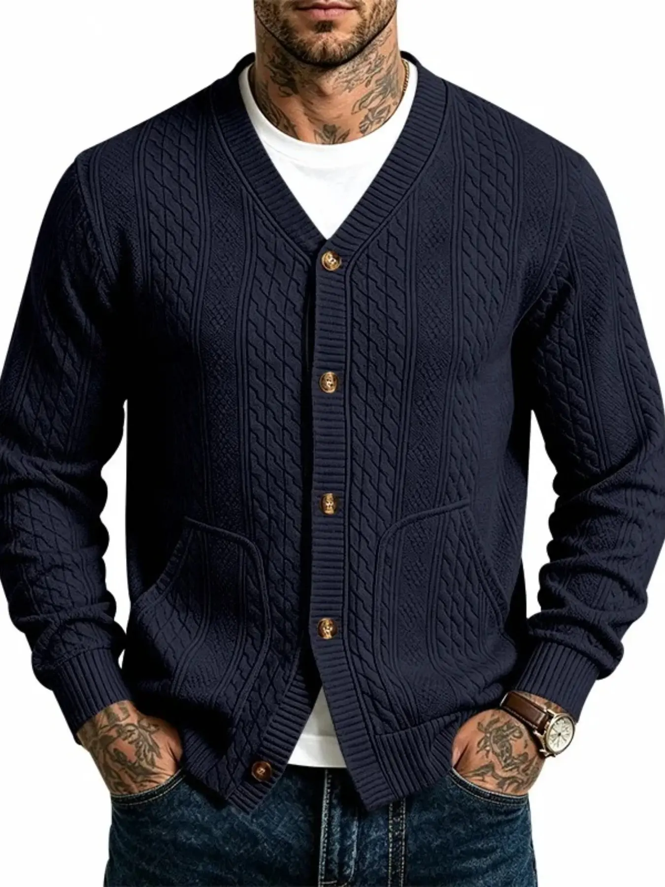Men's Fall Heavyweight Commuter Lounge Minimalist Jacket, Durable Construction, Casual Daily Commute, Men's Fashion Outerwear