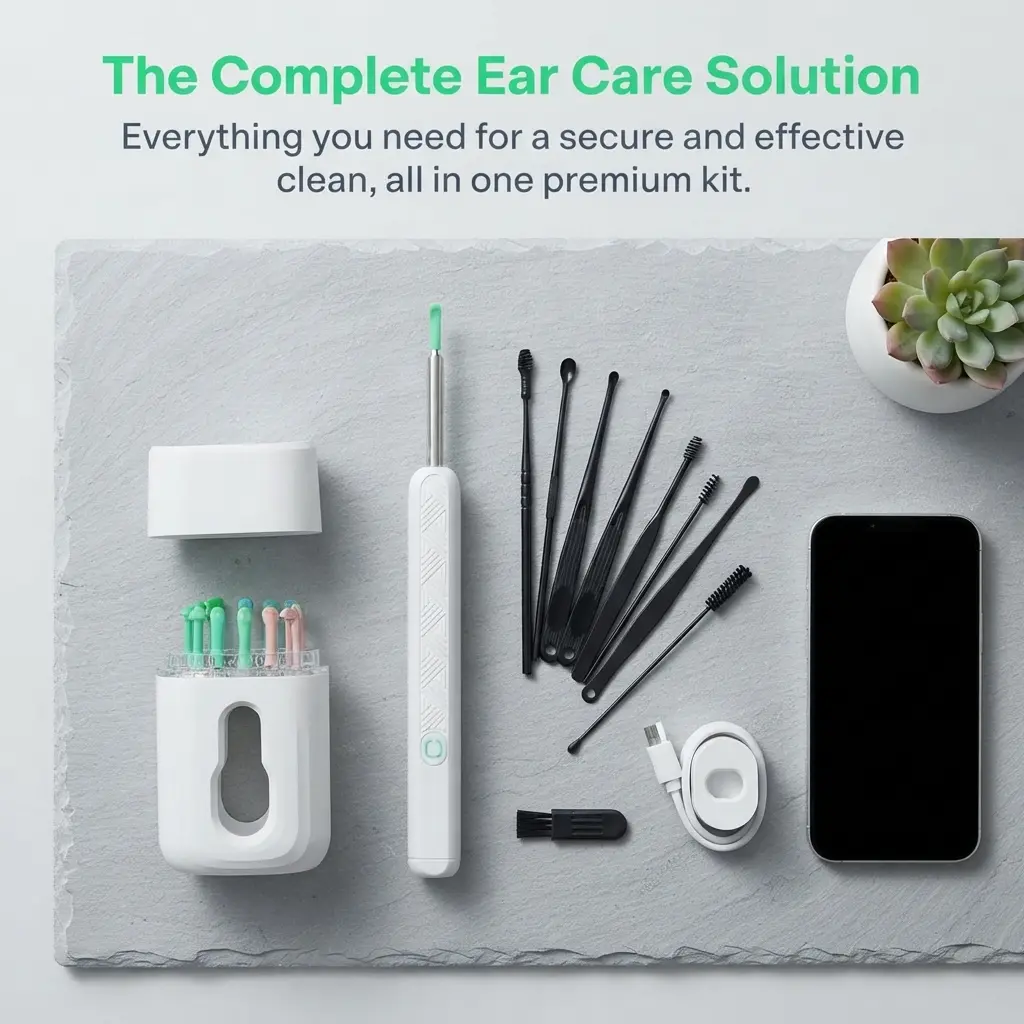 360° Wide‑Angle Earwax Removal Kit With Camera, Type‑C Recharge Waterproof Visual Ear Cleaner For iPhone Android Father’s Day Gift