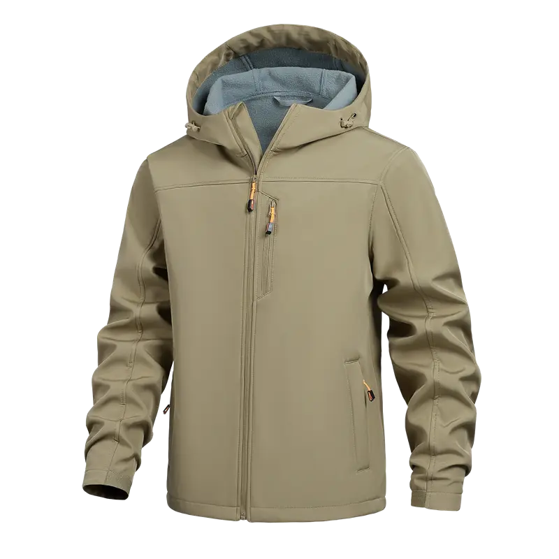 Men's Hooded Fleece-Lined Softshell Jacket - Full-Zip Casual Coats & Tops, Warm Durable Stylish Classic Urban Outerwear for Daily Wear (Soft-Lined Option)