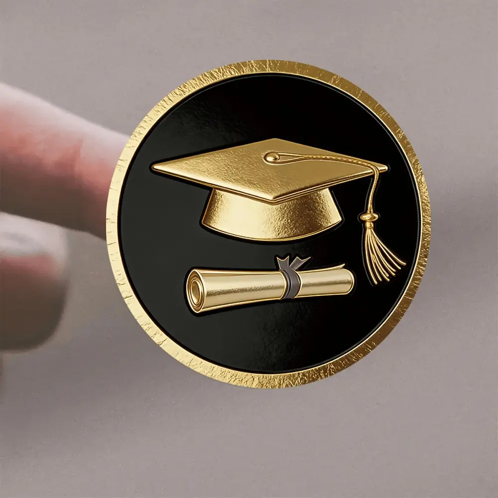 72 Graduation Season Round Stickers Set, Luxurious Cap and Scroll Design, Perfect for Graduation Decor, Gift Wrapping, Party Gifts
