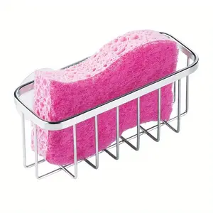 1pc Sponge Drying Rack, Stainless Steel Kitchen Sponge Holder with Suction Cup - Perfect for Organizing Your Kitchen Sink and Bathroom!