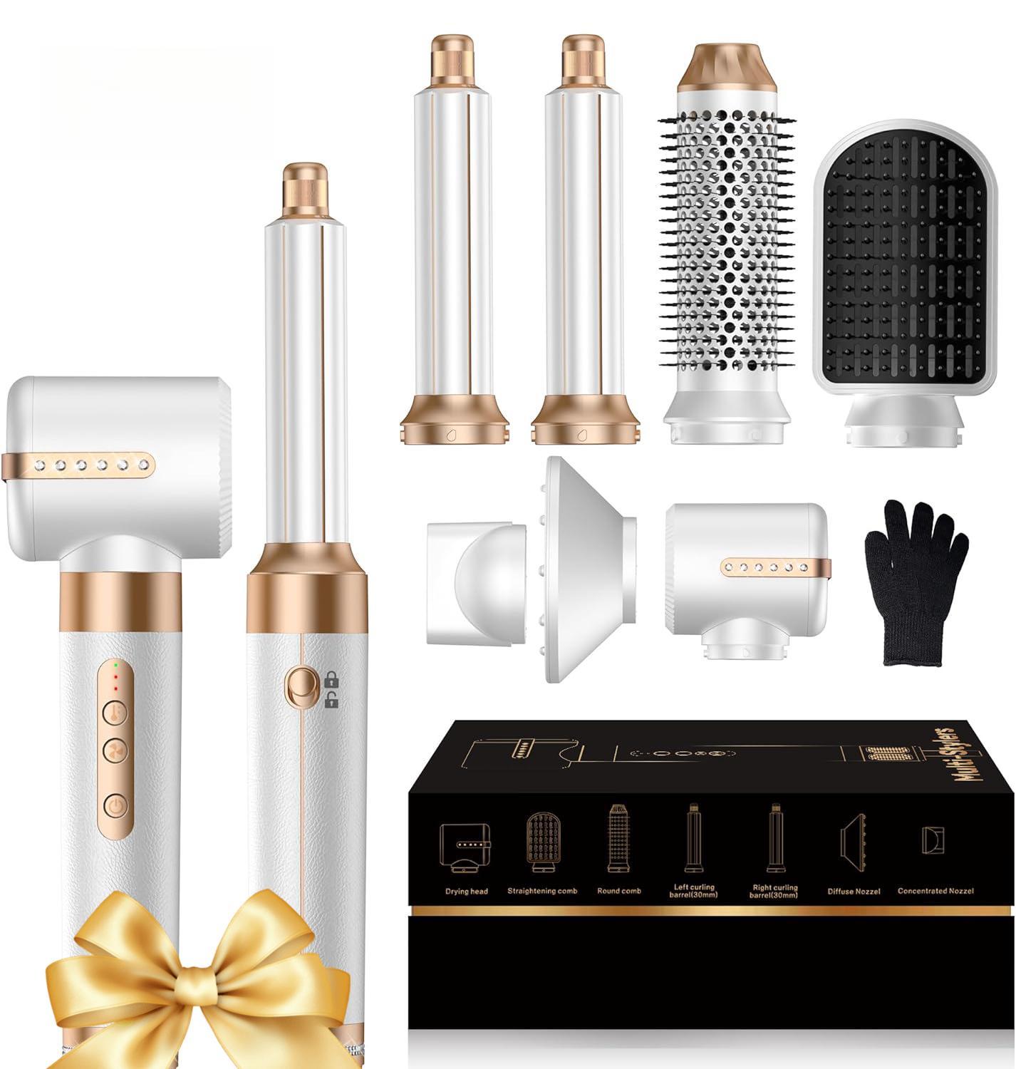 7 in 1 Ionic Hair Dryer Comb with Diffuser Hot Air Styling Tool for Volume Curling Straightening 100-120V 7 in 1 Ionic Hair Dryer Comb with Diffuser Hot Air Styling Tool for Volume Curling Straightening 100-120V