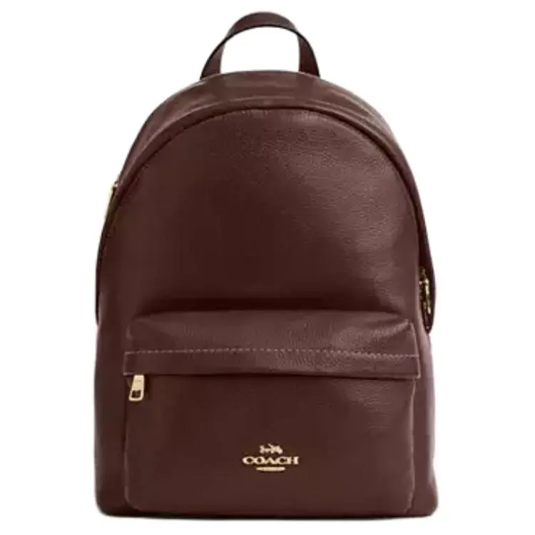 COACH Taylor 27 Backpack for Women – Minimalist Luxury Style in Pebbled Leather with Gold and Maple Accents