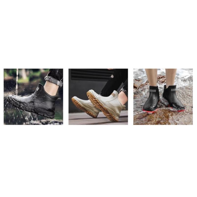 (New)Unisex stylish waterproof rain boots, pull-on rubber outsole, comfortable fabric lining, perfect for outdoor activities, water sports and casual wear, pull-on shoes| Classic boot design| Comfortable lining, waterproof shoes Girl Footwear